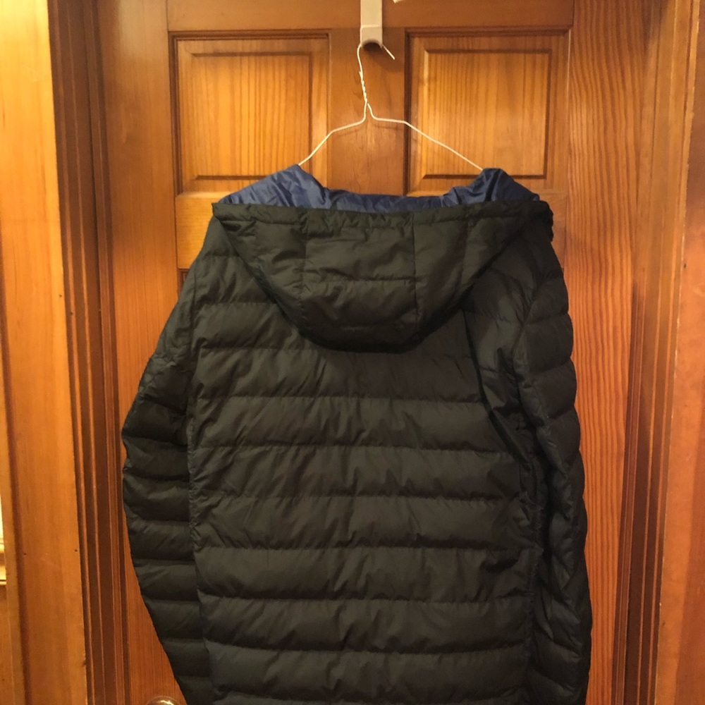 Michael Kors down mens bubble jacket black with blue inner lining